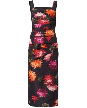Carolina Herrera プリント ドレープドレス - レッド