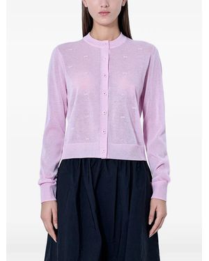 Cecilie Bahnsen Semitransparenter Cardigan Mit Schleifenmotiv - Lila