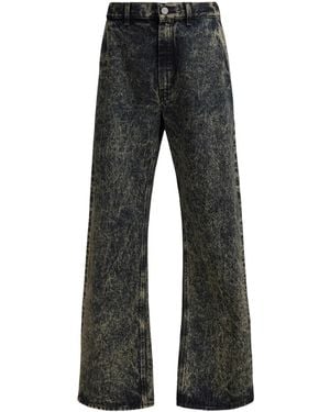 Marni Distressed-Effect Wide-Leg Jeans - Blue