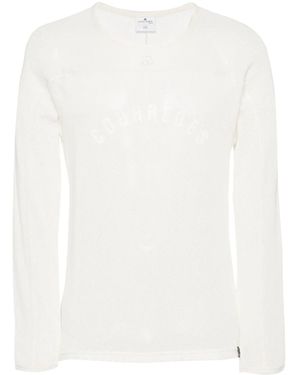 Courreges Logo-Print Mesh T-Shirt - White
