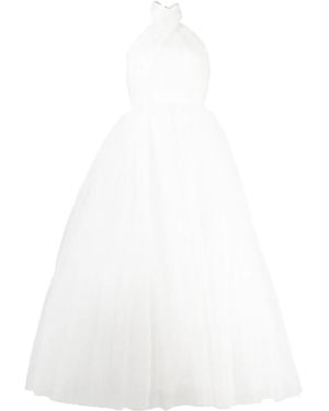 Giambattista Valli Halterneck Tulle Dress - White