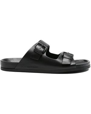 Ami Paris Buckle Strap Sliders - Black