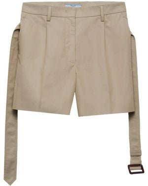 Prada Cotton Bermuda Shorts - Natural