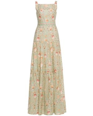 Agua Bendita Robe Longue Abeja À Imprimé Coquillage - Blanc
