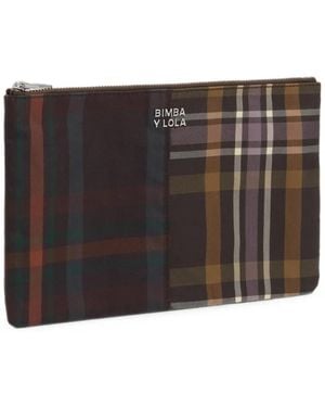 Bimba Y Lola Mittelgroße Schoko-Clutch Mit Schottenkaro - Schwarz
