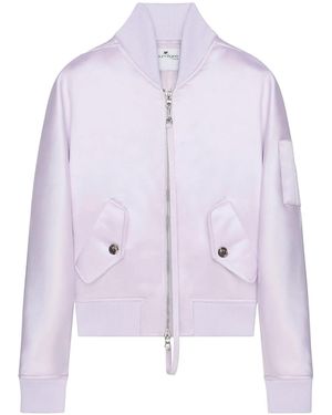 Courreges Satin Bomber Jacket - Purple