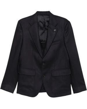 Lardini Flap-Pocket Single-Breasted Blazer - Black