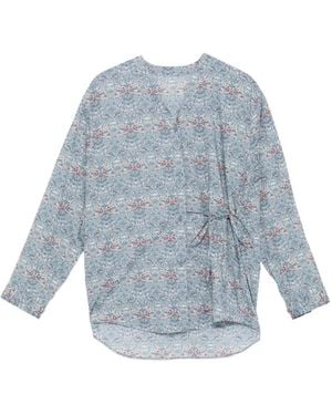 JNBY Floral V-Neckline Blouse - Blue