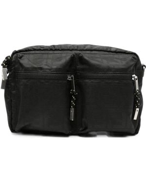 Fendi Ff Logo-Jacquard Shoulder Bag - Black