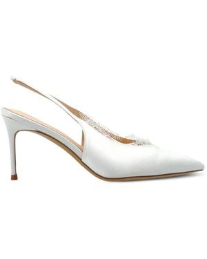 Black Suede Studio Royale Heeled Pumps - White
