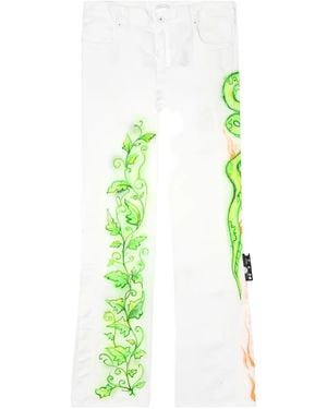 Off-White c/o Virgil Abloh Snake Plant Straight-Leg Jeans - White