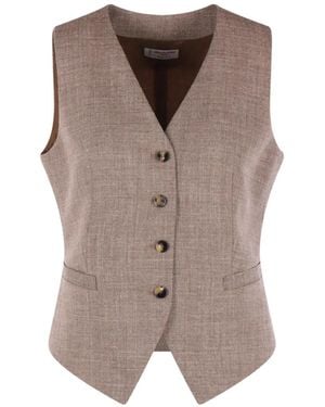 Alberto Biani Button-Up Waistcoat - Brown