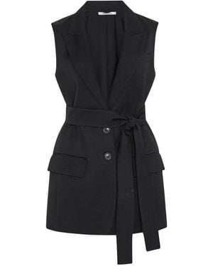 Another Tomorrow Easy Self-Tie Waistcoat - Black