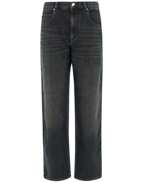 Isabel Marant Straight-Leg Denim Trousers - Grey