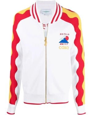 CASABLANCA Bomberjacke Mit Wellen-Print - Weiß