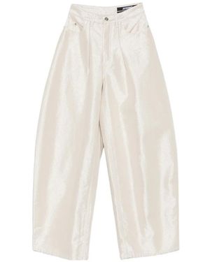 Jacquemus De-Nîmes Ovalo Wide-Leg-Jeans Im Metallic-Look - Weiß