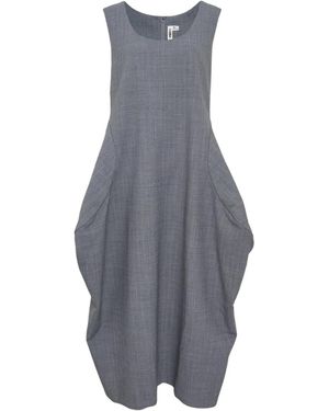 Comme des Garçons Pinstripe Flared Dress - Blue
