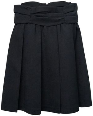 ShuShu/Tong Plooirok Met Gedrapeerde Taille En Wijde Pijpen - Zwart
