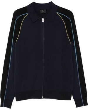 Paul Smith Cotton And Wool Cardigan - Blue