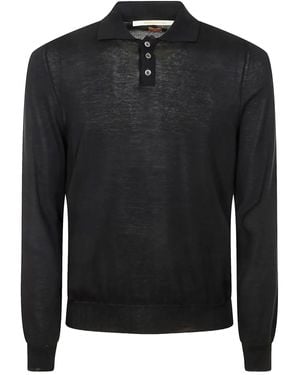 Alpha Industries Long-Sleeve Cotton Polo Shirt - Black