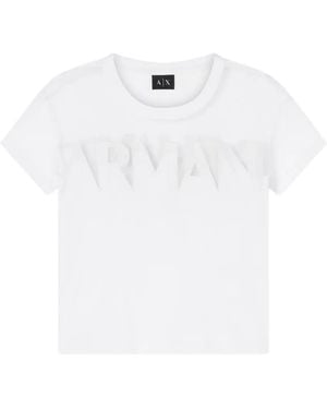 ARMANI EXCHANGE Embossed-Logo Round-Neck T-Shirt - White