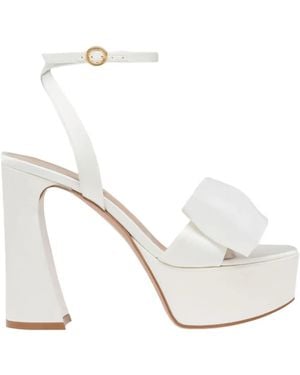 Gianvito Rossi 120Mm Rosie Bow-Detail Sandals - White