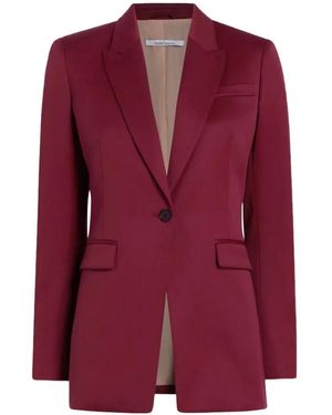 Another Tomorrow Single-Button Peaked-Lapel Blazer - Purple