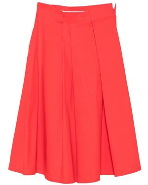 Sofie D'Hoore Savy Pleated A-Line Midi Skirt - Red