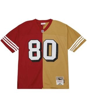 Mitchell & Ness "Nfl San Francisco 49Ers 1994 Jerry Rice" Split Legacy Jersey T-Shirt - Red