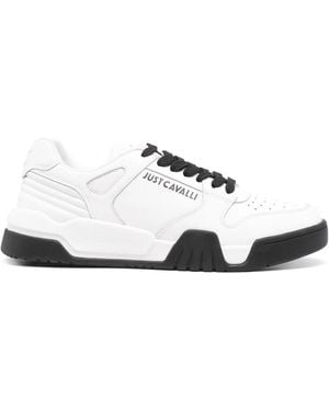 Just Cavalli Style Dis. 1 Leather Trainers - White