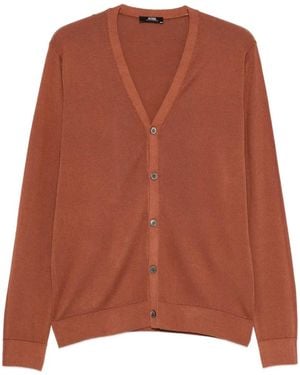 Alpha Studio V-Neck Button Cardigan - Brown