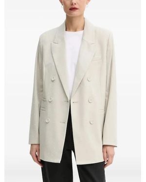 Bruuns Bazaar Embellished Double-Breasted Blazer - White