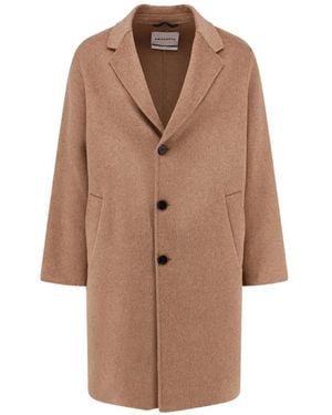 Amaranto Single-Breasted Felted Coat - Brown