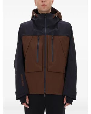 Moncler ジップアップ フーデッドジャケット - ブラウン