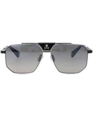 Philipp Plein Occhiali Da Sole Con Montatura - Grigio