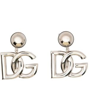 Dolce & Gabbana Hängeohrringe Mit Dg-Logo - Weiß