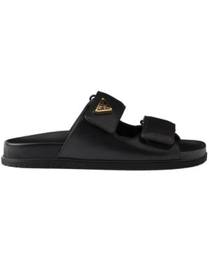 Prada パデッド レザーサンダル - ブラック