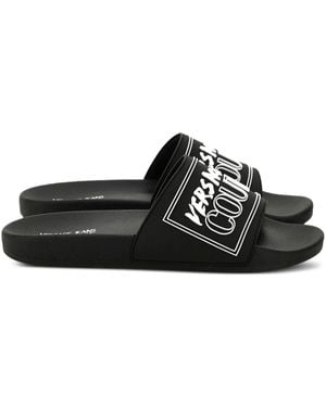 Versace Jeans Couture ロゴエンボス サンダル - ブラック