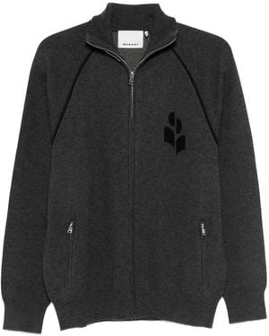 Isabel Marant Zip-Up Logo Jumper - Black