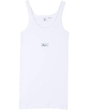 Random Identities Logo-Print Ribbed Tank Top - White