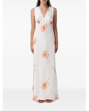Mar De Margaritas Floral-Print Ruffled Dress - White