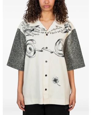 Jean Paul Gaultier Camisa con motivo de rosas - Gris