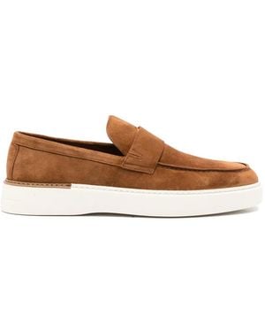 JOHN HARRISON Suede Slip-On Loafers - Brown