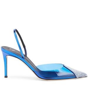Giuseppe Zanotti Leonor 85mm ビジュー パンプス - ブルー
