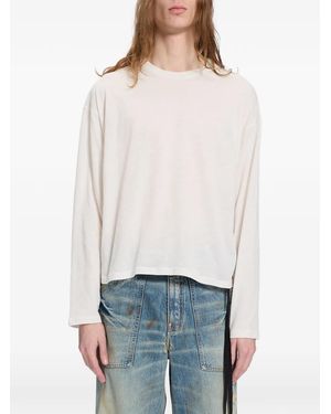 Ann Demeulemeester T-Shirt Met Grafische Print En Lange Mouwen - Wit