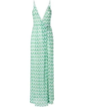 Missoni V-Neck Floral-Pattern Beach Dress - Green