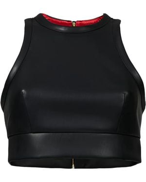 Lika Zip-Fastening Cropped Tank Top - Black