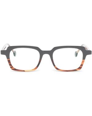 L.A. EYEWORKS Eckige Brille Mit Streifen - Weiß