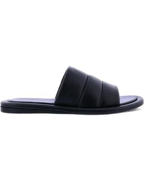 Toral Shoes Padded Leather Slides - Blue