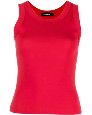 Styland Slim-Cut Tank Top - Red